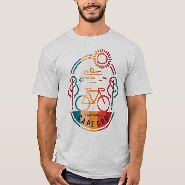 Retro Cape Cod Bike Trail T Shirt (Framsida)