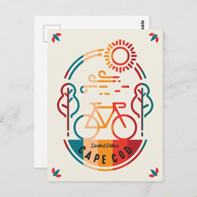 Retro Cape Cod Bike Trail Vykort (Fram/baksida)