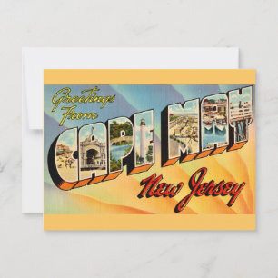 Retro Cape May NJ vykort