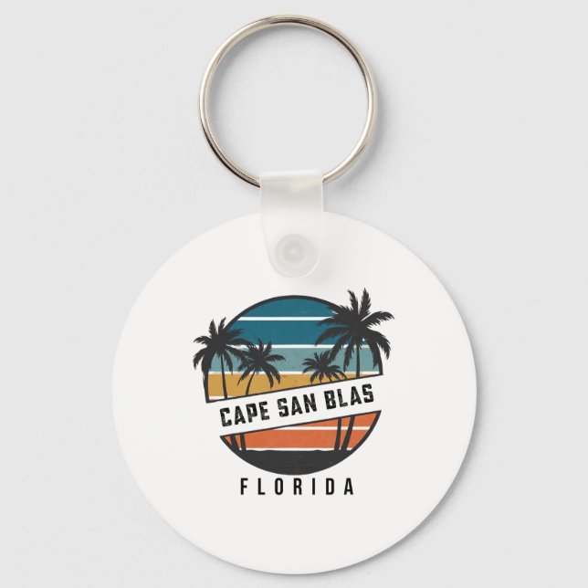 Retro Cape San Blas Florida Surfbräda Surfning  Nyckelring (Framsida)