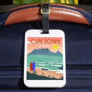 Retro Cape Town South Afrika Bord Mountain Art Bagagebricka
