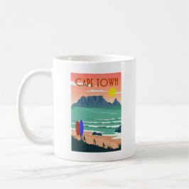 Retro Cape Town South Afrika Bord Mountain Art Kaffemugg