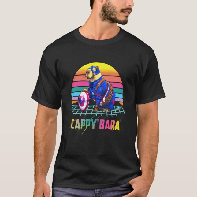 Retro Cappy'bara  Rodent Animal Humor T Shirt (Framsida)