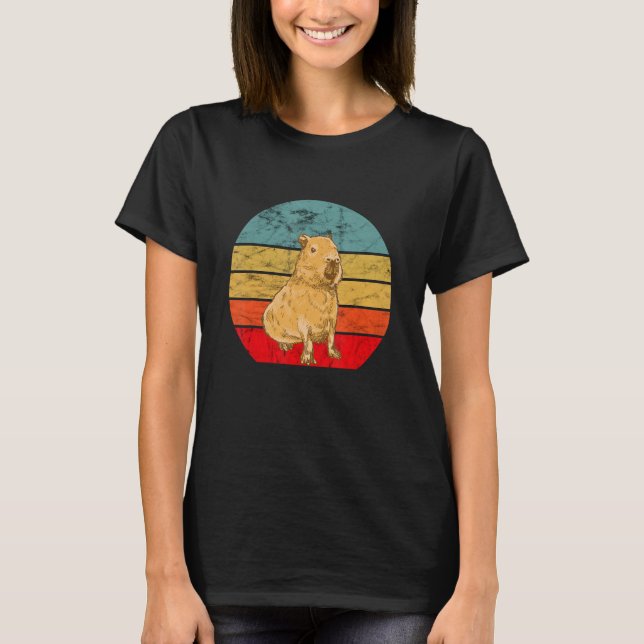 Retro Capybara Capybara Rodent Animal Capybara T Shirt (Framsida)