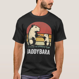 Retro Capybara Pappa Och Son Stötar Rolig Capybara T Shirt