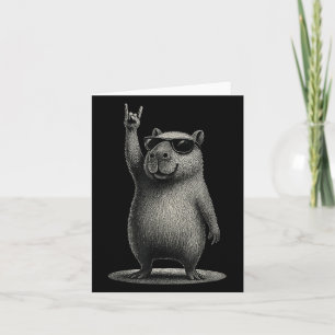 Retro Capybara Rock musik Gift Manar Kids Women Fu Kort