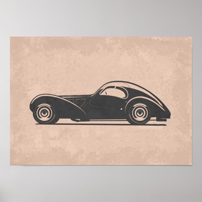 Retro Car Artwork Poster (Framsidan)