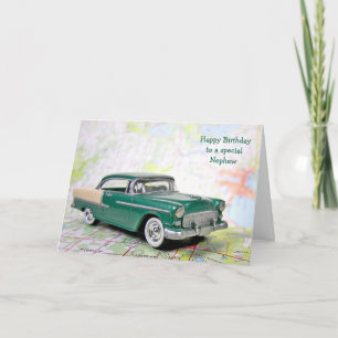 Retro Car för Nephews födelsedag Kort