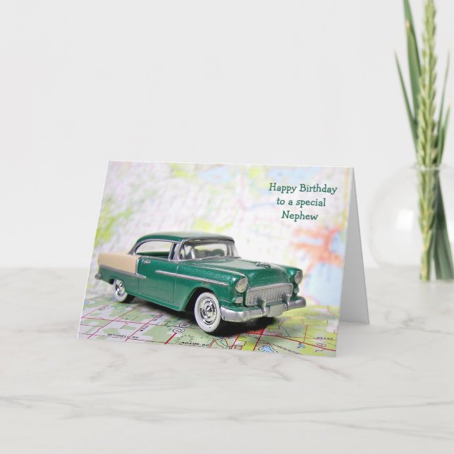 Retro Car för Nephews födelsedag Kort (Framsida)