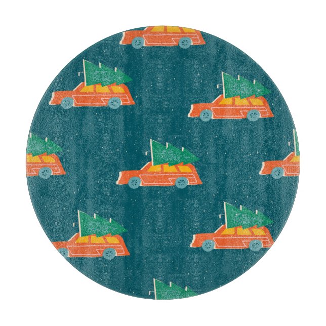 Retro Car Julgran Mönster (Framsidan)