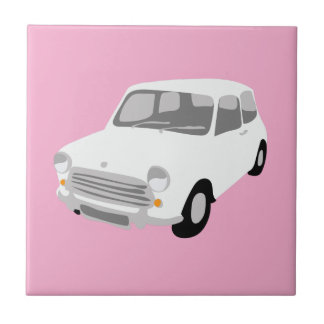 Retro Car Pink and White Tile Kakelplatta