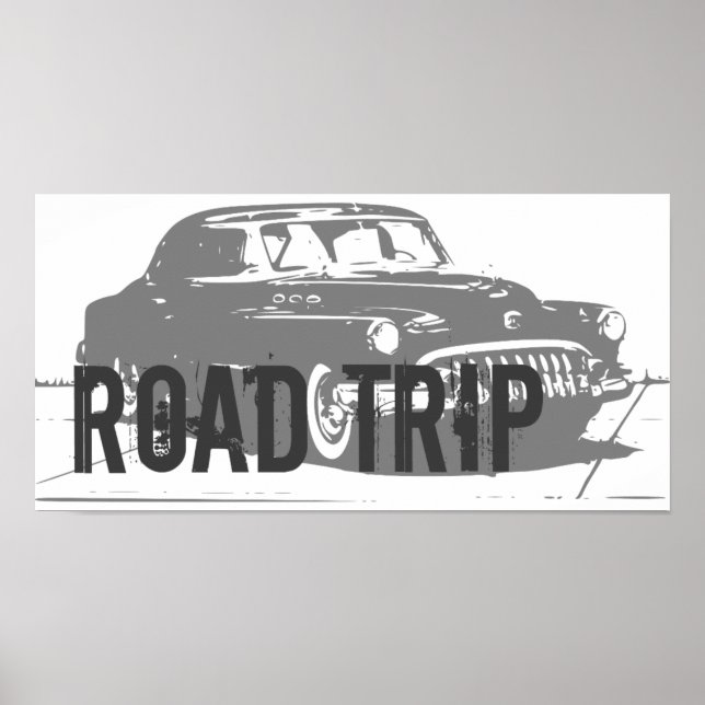 Retro Car Road Trip Poster (Framsidan)
