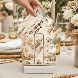 Retro Car Themed Kids Birthday Pappersservett