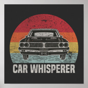 Retro Car Whisperer Gift för bilmekanik Poster