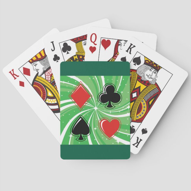 Retro Card Suits Vibrant Red and Black Casinokort (Baksidan)