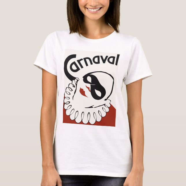 Retro Carnaval karnevalclown T Shirt (Framsida)