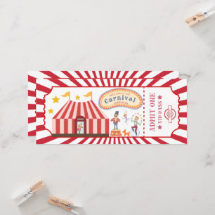 Retro Carnival-temafödelsedag Inbjudningar