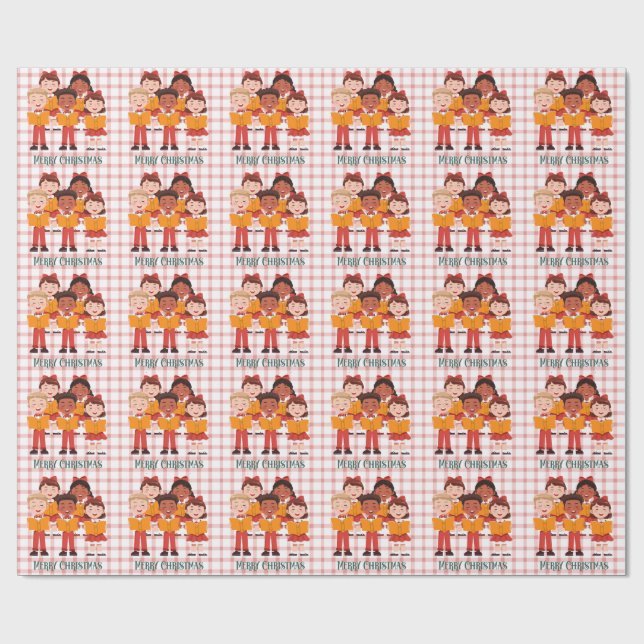 Retro Carolers Papper julafton Presentpapper (Platt)