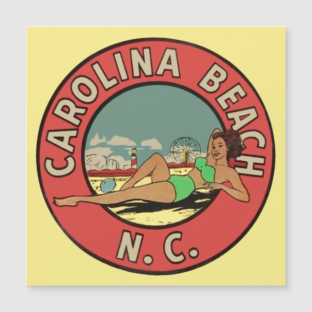 Retro Carolina Beach Roundel (Framsida)