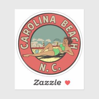 Retro Carolina Beach Roundel Klistermärken