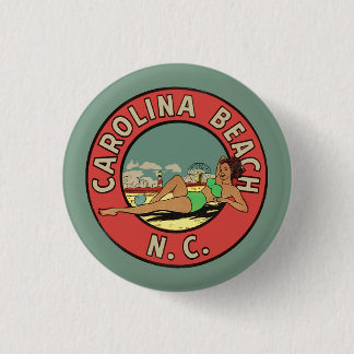 Retro Carolina Beach Roundel Knapp