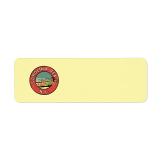 Retro Carolina Beach Roundel Returadress Etikett