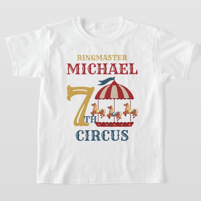 Retro Carousel Circus Carnival Birthday Shirt T Shirt (Laydown)