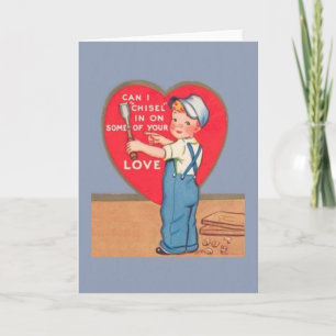 Retro Carpenter Valentine Day Greeting Card Helgkort