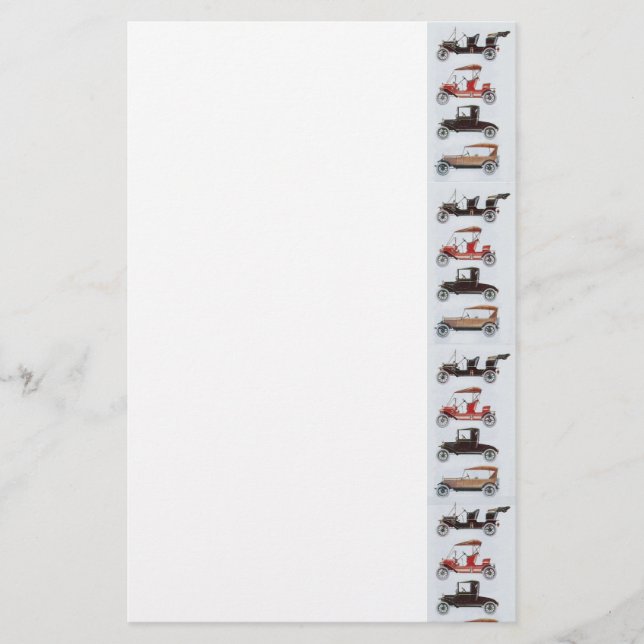 RETRO CARS 2, AUTORATION grått-rött Brevpapper (Framsida)