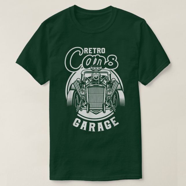 Retro Cars Garage Classic Old American Automobile  T Shirt (Design framsida)