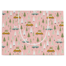 Retro Cars Rosa Jel Woodland Träd-skog