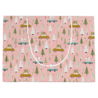 Retro Cars Rosa Jel Woodland Träd-skog