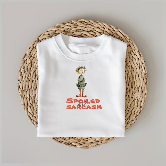 Retro cartoon elf sarcasm phrase t shirt (Skapare uppladdad)