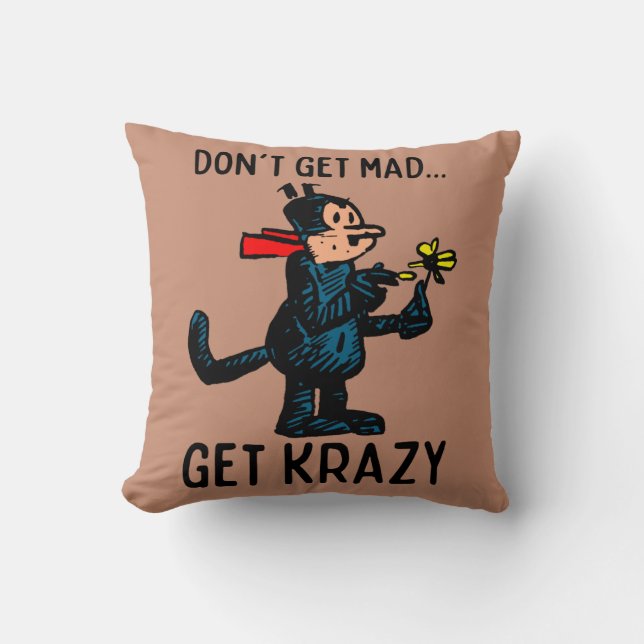 Retro Cartoon Katt Kuddinkastare Kudde (Framsida)