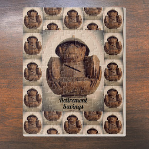 Retro Carved Coconut Monkey Bank Pussel