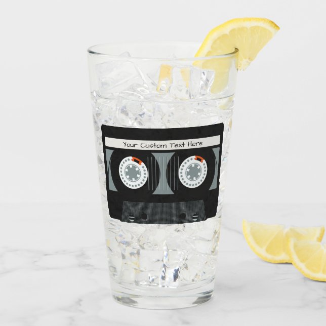Retro Casette Tape anpassningsbar Glaskopp (Bakside Is)
