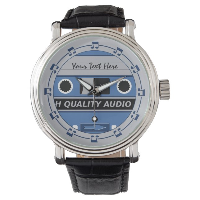 Retro Casette Tape anpassningsbar-klockor Armbandsur (Framsida)