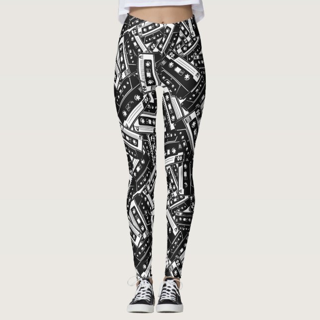 Retro Cassette-bandkopplingar Leggings (Framsida)