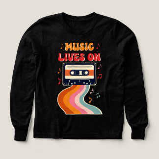 Retro Cassette-bandsändning - Musik lever på Vinta T Shirt