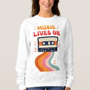 Retro Cassette-bandsändning - Musik lever på Vinta T Shirt