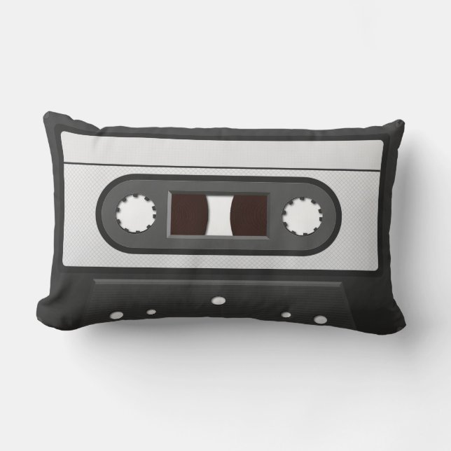 Retro Cassette Mix Tape Pillow Lumbarkudde (Framsida)
