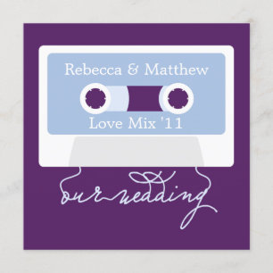 Retro Cassette Mixtape Bröllop Inbjudningar