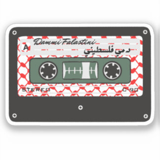 Retro Cassette Red Keffiyeh Palestine Artwork Klistermärken