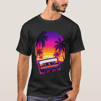 Retro Cassette Sunset T Shirt