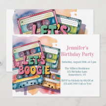Retro Cassette Tape Let’s Boogie Adult Birthday 