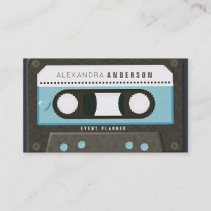 Retro Cassette Tape Music Blue Visitkort