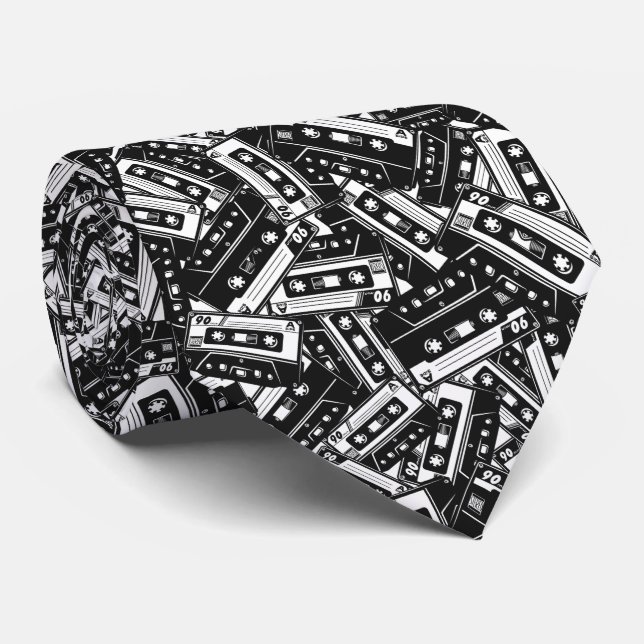Retro Cassette Tape Neck Tie Slips (Rullad)