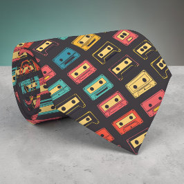 Retro Cassette Tapes Pop Culture Custom Necktie Slips