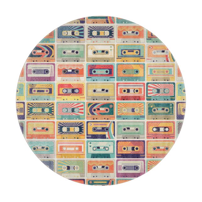 Retro Cassette Tapes Vintage Mönster. (Framsidan)
