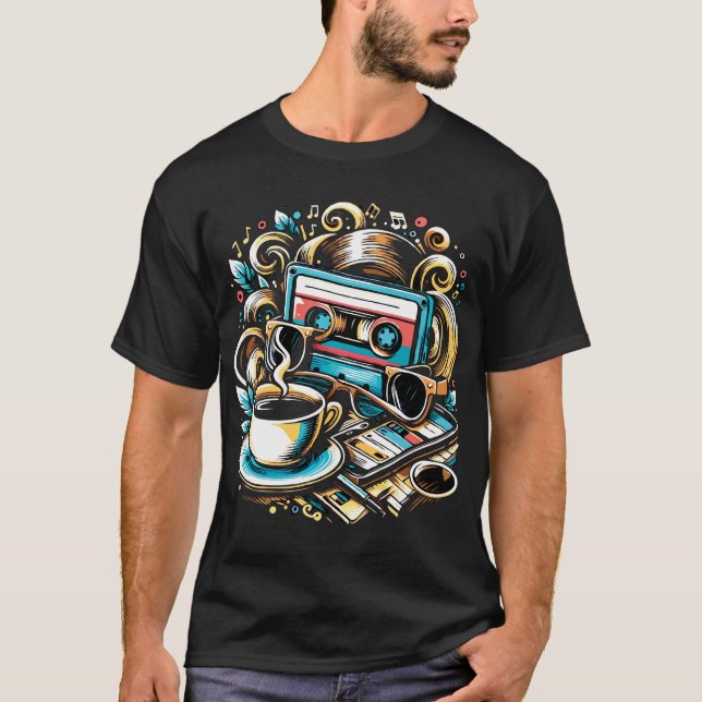 Retro Cassette Vibes T Shirt (Framsida)